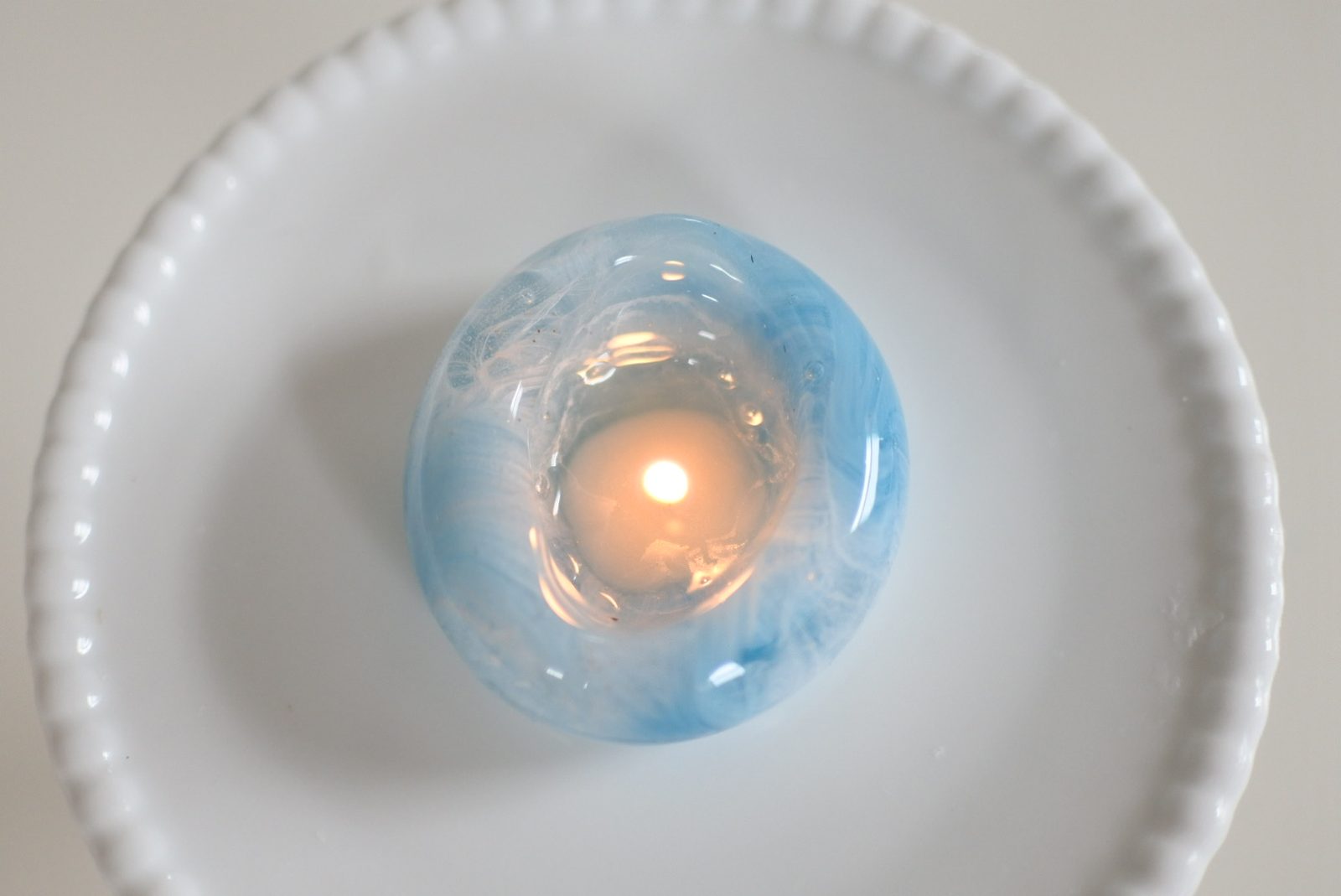 Marble Orb — lit, seen from above