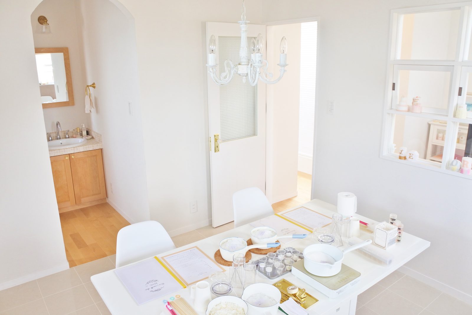 The ROCA atelier, set for a candle-making lesson
