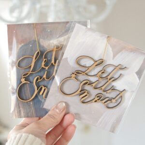 Wood  Christmas Ornament【Let's it snow】